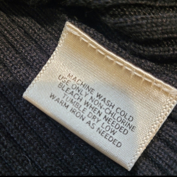 Boho Ribbed Mock Neck Sweater Women's SZ XL black /embroidery detailed sleeves - Picture 7 of 12